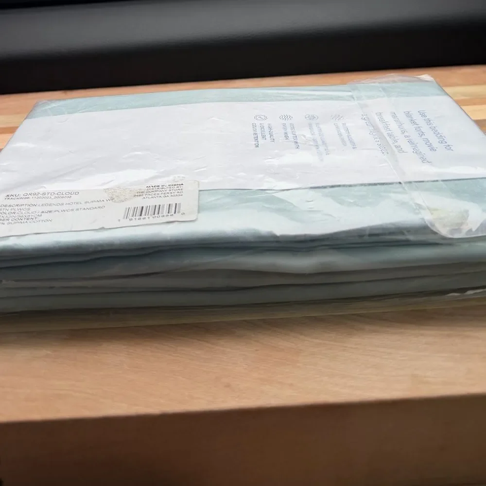 The Company Store Legend Premium Supima Sateen Pillowcase Set Standard-Cloud-NWT
